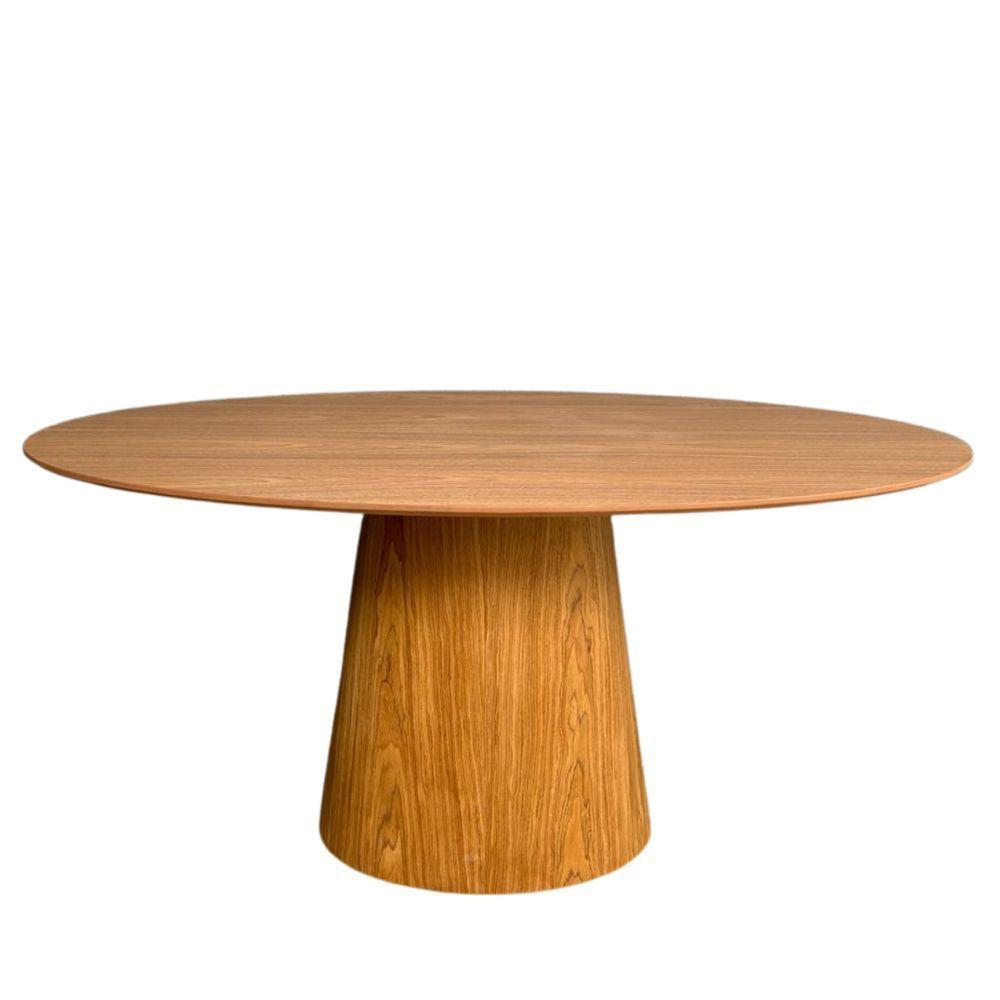 Mesa De Jantar Cone Oval 130x90 Cm Tampo Freijó Base Freijó - 1