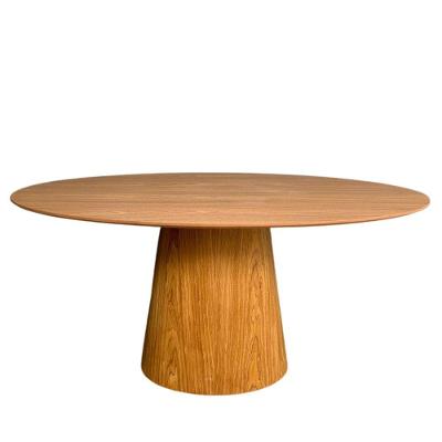 Mesa De Jantar Cone Oval 130x90 Cm Tampo Freijó Base Freijó