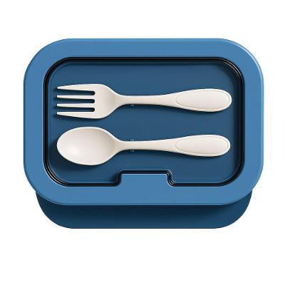 Marmita De Silicone Compacta Com Colher E Garfo Para Micro-ondas, Freezer E Lava-louças