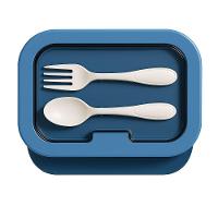 Marmita De Silicone Compacta Com Colher E Garfo Para Micro-ondas, Freezer E Lava-louças - 1