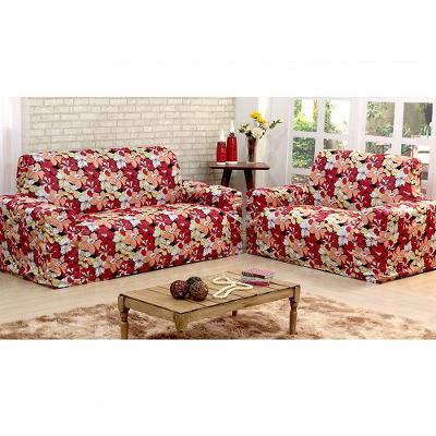 Kit Protetor De Sofá Floral 2 E 3 Lugares Malha Gel Estampado Variação: Vermelho