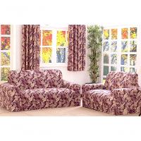 Kit Protetor De Sofá Floral 2 E 3 Lugares Malha Gel Estampado Variação: Vinho - 1