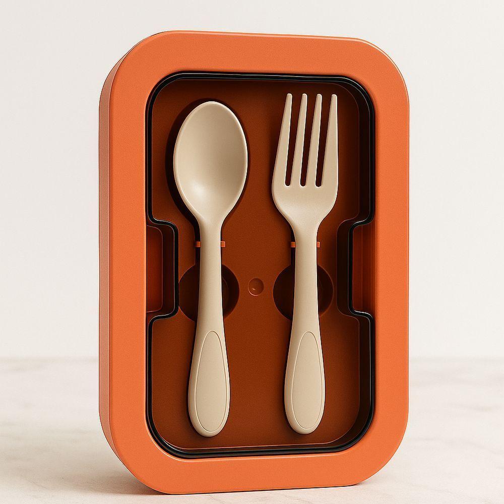 Kit Marmita Com Divisória E Talheres Silicone Retrátil Para Micro-ondas Freezer - 2