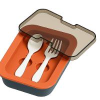 Kit Marmita Com Divisória E Talheres Silicone Retrátil Para Micro-ondas Freezer - 3