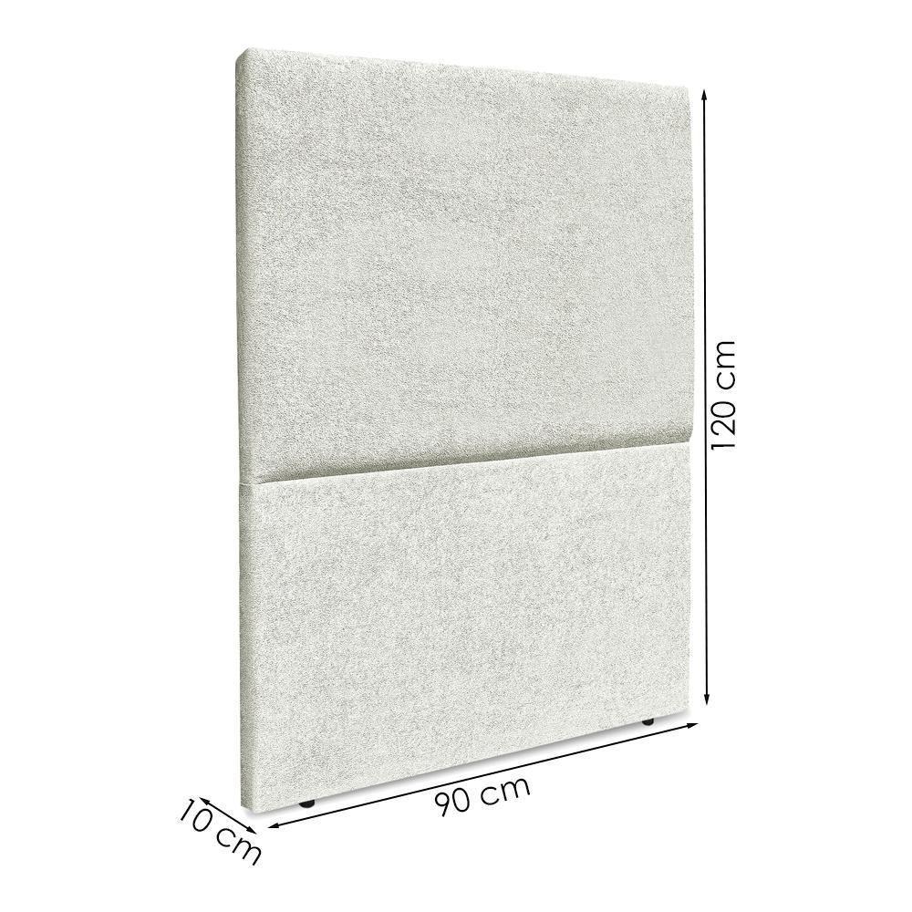 Cabeceira Solteiro 90 Cm Com Frame Luna Boucle Cinza Claro Artte Cinza Claro - 3