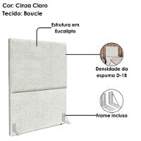 Cabeceira Solteiro 90 Cm Com Frame Luna Boucle Cinza Claro Artte Cinza Claro