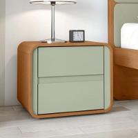 Mesa De Cabeceira 2 Gavetas Loop Amêndoa Clean E Salvia - 2