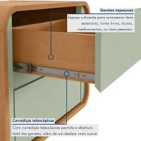 Mesa De Cabeceira 2 Gavetas Loop Amêndoa Clean E Salvia - 3