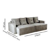 Sofá 5 Lugares Retrátil Fênix Linho Bege 270cm - 2