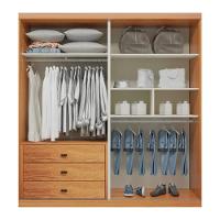 Guarda Roupa Solteiro Com Espelho 2 Portas 3 Gavetas Capri Stilo Naturale E Off White - 4