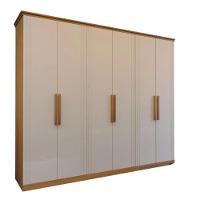 Guarda Roupa Casal 6 Portas 6 Gavetas Vereda Naturale E Off White - 1