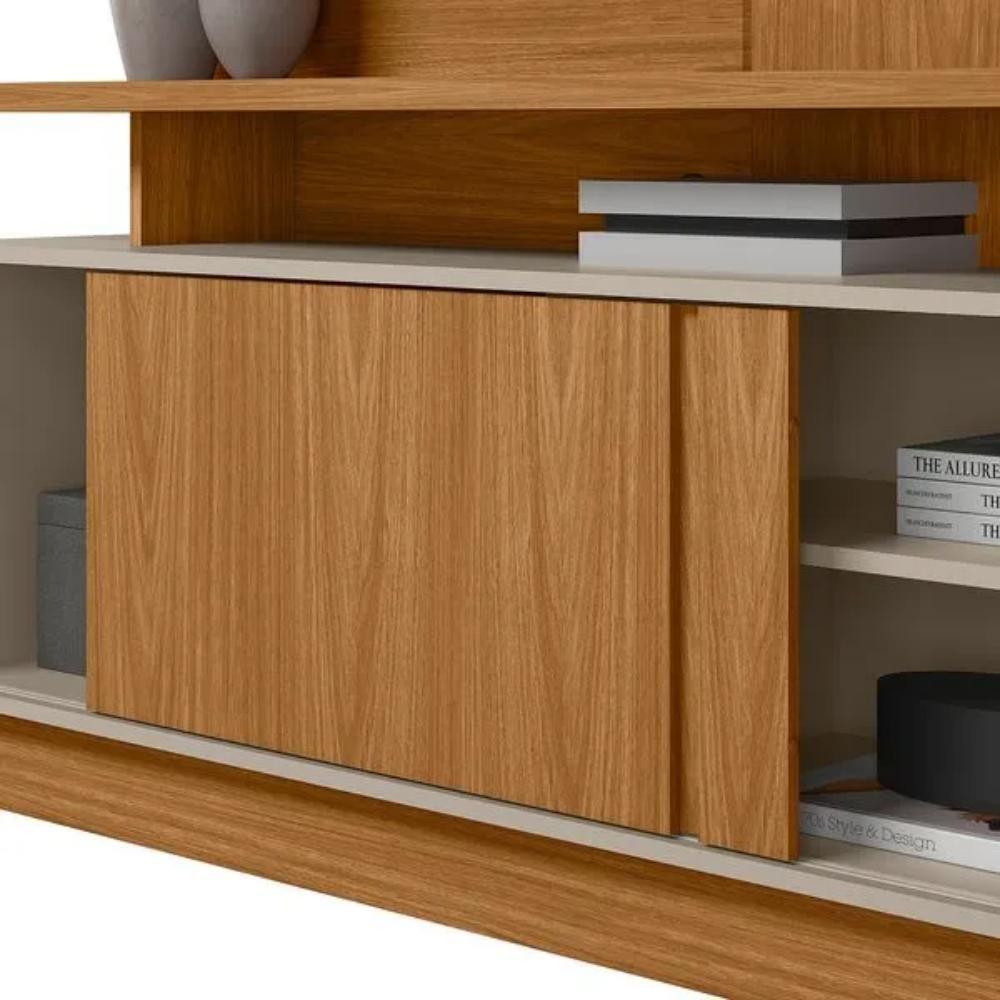 Estante Home Para Tv Até 60 Polegadas 1 Porta Viena Nature E Off White 150cm - 4