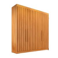 Guarda Roupa Casal 4 Portas 3 Gavetas Potente Ripado Peroba - 1