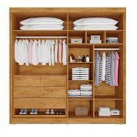 Guarda Roupa Casal 4 Portas 3 Gavetas Potente Ripado Peroba - 2