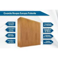 Guarda Roupa Casal 4 Portas 3 Gavetas Potente Ripado Peroba - 6