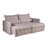 Sofá-cama 3 Lugares Retrátil Império Linho Cinza 215cm - 1