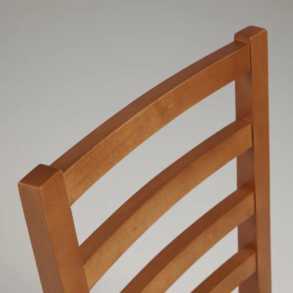 Conjunto 2 Cadeiras De Jantar Em Madeira E Tecido Impermeável Mel E Bege - 7