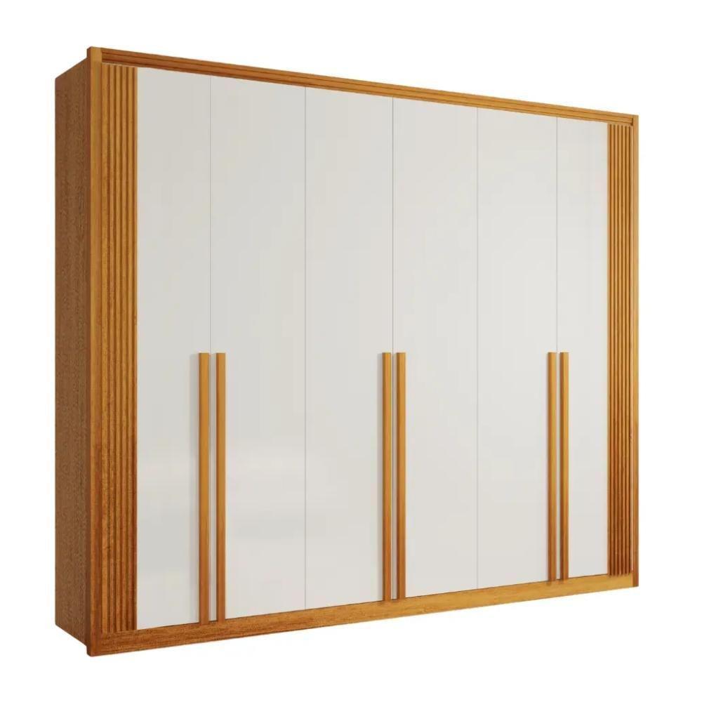Guarda Roupa Casal 6 Portas 6 Gavetas Exclusive Naturale E Off White - 1