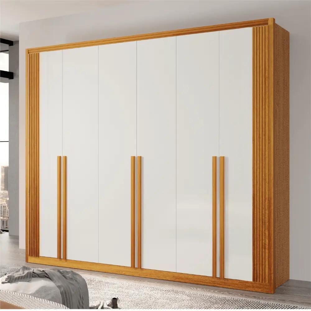Guarda Roupa Casal 6 Portas 6 Gavetas Exclusive Naturale E Off White - 2