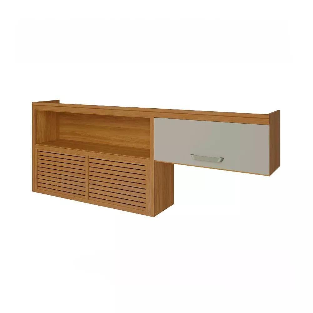 Armário Aéreo 2 Portas Princesa Freijó E Off White 200cm - 1