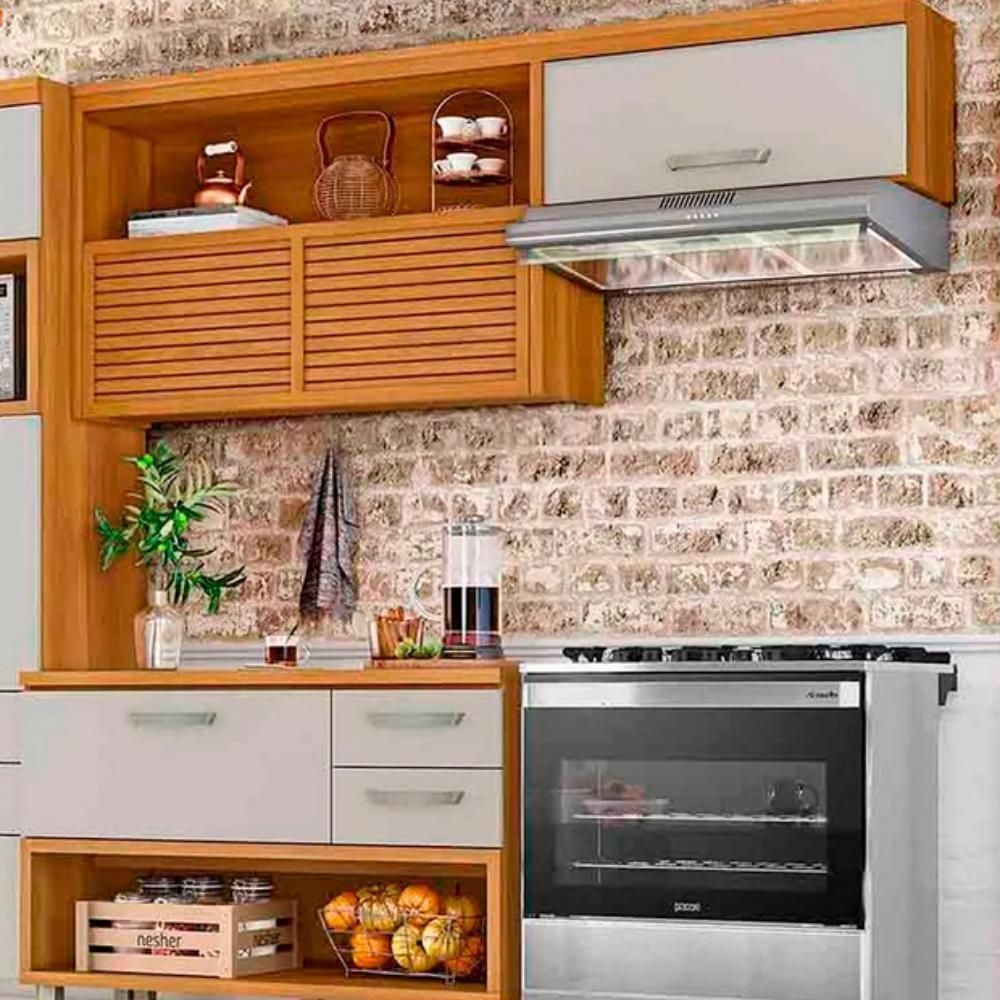 Armário Aéreo 2 Portas Princesa Freijó E Off White 200cm - 8