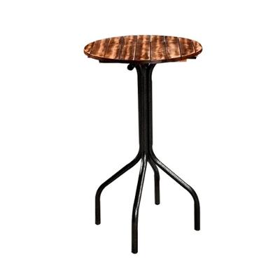 Mesa Bistrô Redonda Goiás Ripado Preto Fosco