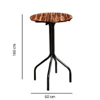 Mesa Bistrô Redonda Goiás Ripado Preto Fosco - 3