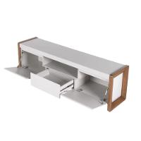 Rack Para Tv Até 75 Polegadas 2 Portas 1 Gaveta Bristol Off White E Freijó 225cm - 3