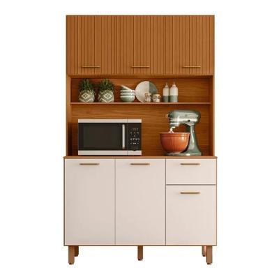 Cozinha Compacta 6 Portas 1 Gaveta New Livia Freijó E Off White