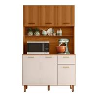 Cozinha Compacta 6 Portas 1 Gaveta New Livia Freijó E Off White - 1