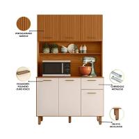 Cozinha Compacta 6 Portas 1 Gaveta New Livia Freijó E Off White - 2