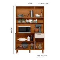 Cozinha Compacta 6 Portas 1 Gaveta New Livia Freijó E Off White