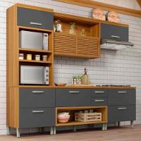 Armário Aéreo 2 Portas Princesa Freijó E Grafite 200cm - 7