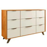 Cômoda 9 Gavetas Olímpia Peroba E Off White 136cm - 1