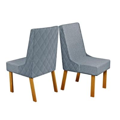 Kit 2 Cadeiras De Jantar Intinity Fasano Bouclé Alpes Naturale E Cinza