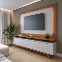 Rack Para Tv Até 75 Polegadas 3 Portas Flynt St Off White E Canella 220cm - 2