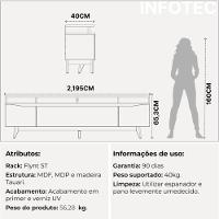 Rack Para Tv Até 75 Polegadas 3 Portas Flynt St Off White E Canella 220cm - 7