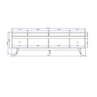 Rack Para Tv Até 75 Polegadas 3 Portas Flynt St Off White E Canella 220cm - 8