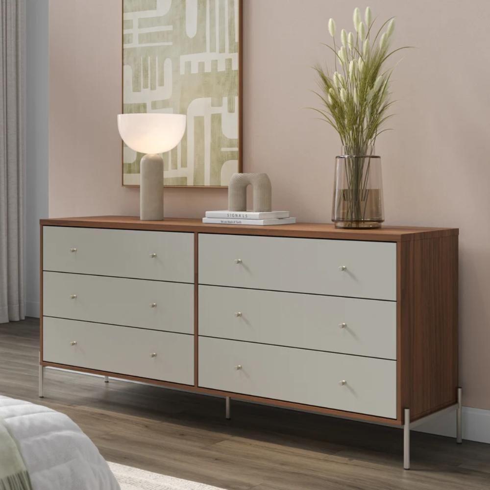 Cômoda 6 Gavetas Jasper Off White E Canella 182cm - 2