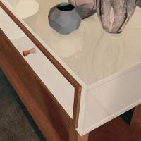 Aparador 2 Gavetas Bari Retro Mdp Off White E Cedro Natural 105cm