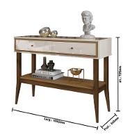 Aparador 2 Gavetas Bari Retro Mdp Off White E Cedro Natural 105cm - 6