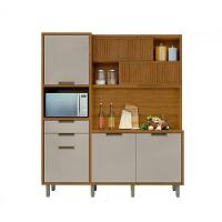 Cozinha Compacta 6 Portas 2 Gavetas Loft Imperatriz Freijó E Off White - 1