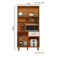 Cozinha Compacta 4 Portas 1 Gaveta New Izis Freijó E Off White - 2