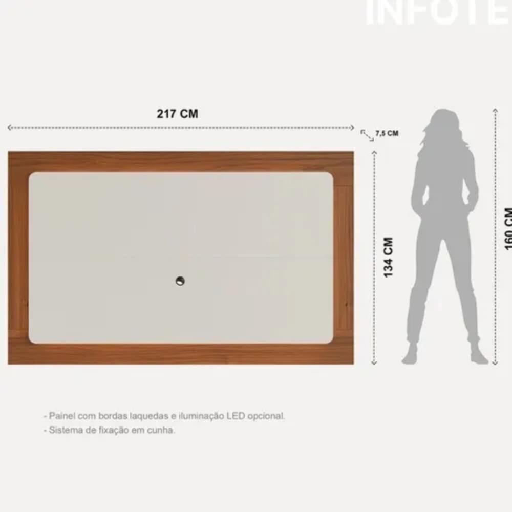 Painel Para Tv Até 75 Polegadas Oslo Off White E Canella 217cm - 6