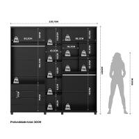 Guarda Roupa Casal 5 Portas 4 Gavetas Allen Preto Fosco - 9