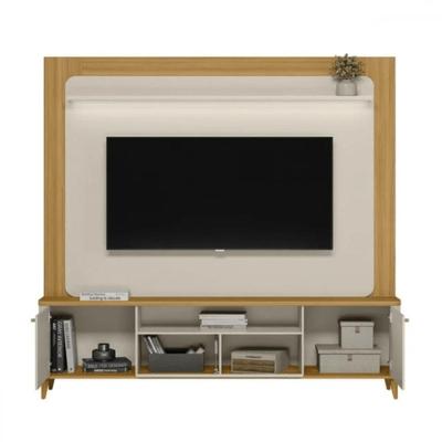 Estante Home Para Tv Até 70 Polegadas 3 Portas Munique Tauari E Off White 200cm