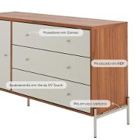 Cômoda 3 Gavetas 1 Porta Jasper Off White E Canella 138cm