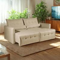 Sofá-cama 3 Lugares Retrátil Império Linho Bege 215cm - 3