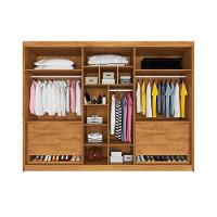 Guarda Roupa Casal 6 Portas 6 Gavetas Potente Ripado Peroba E Off White - 2