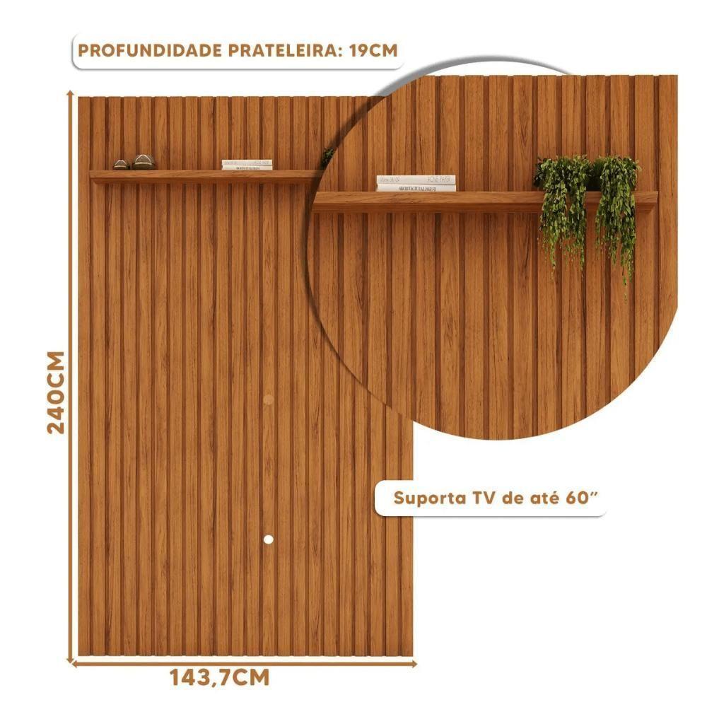 Rack Bistrol 1 Porta Com Painel Para Tv Ate 50 Polegadas Pratic Freijó E Off White 143cm - 5